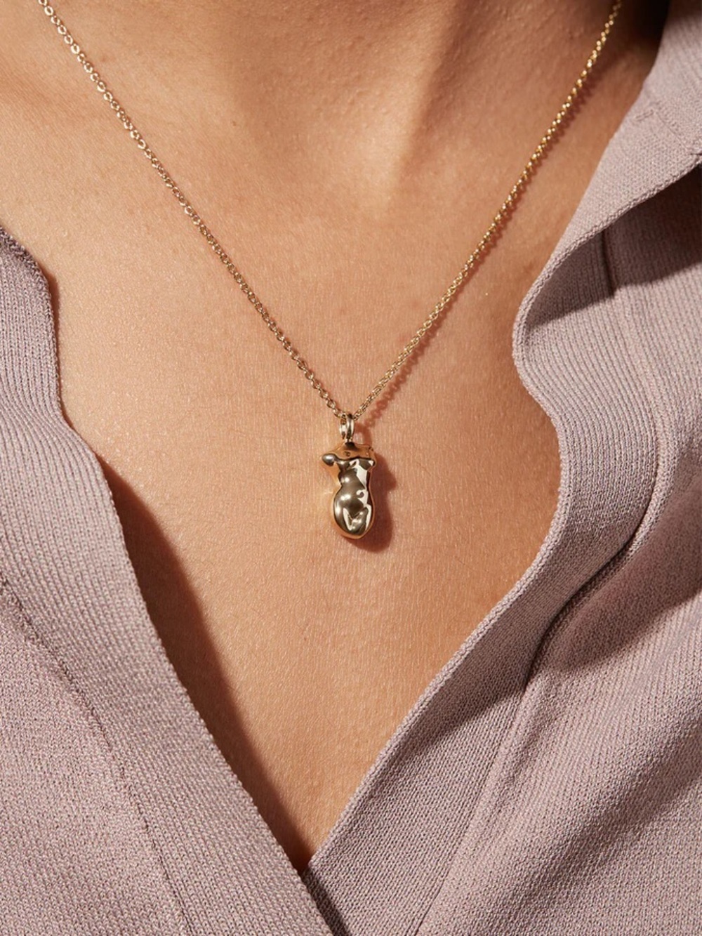 Gold Women’s Empowerment Women’s Body Pendant Necklace